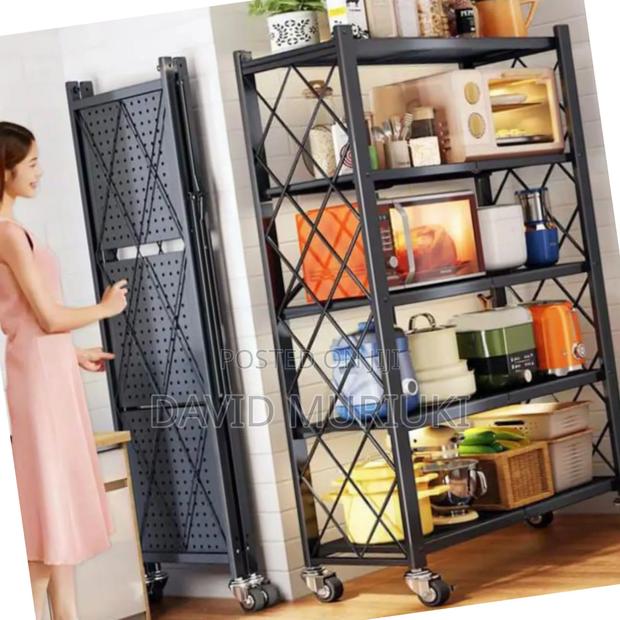 Foldable Kitchen Rack With Wheels