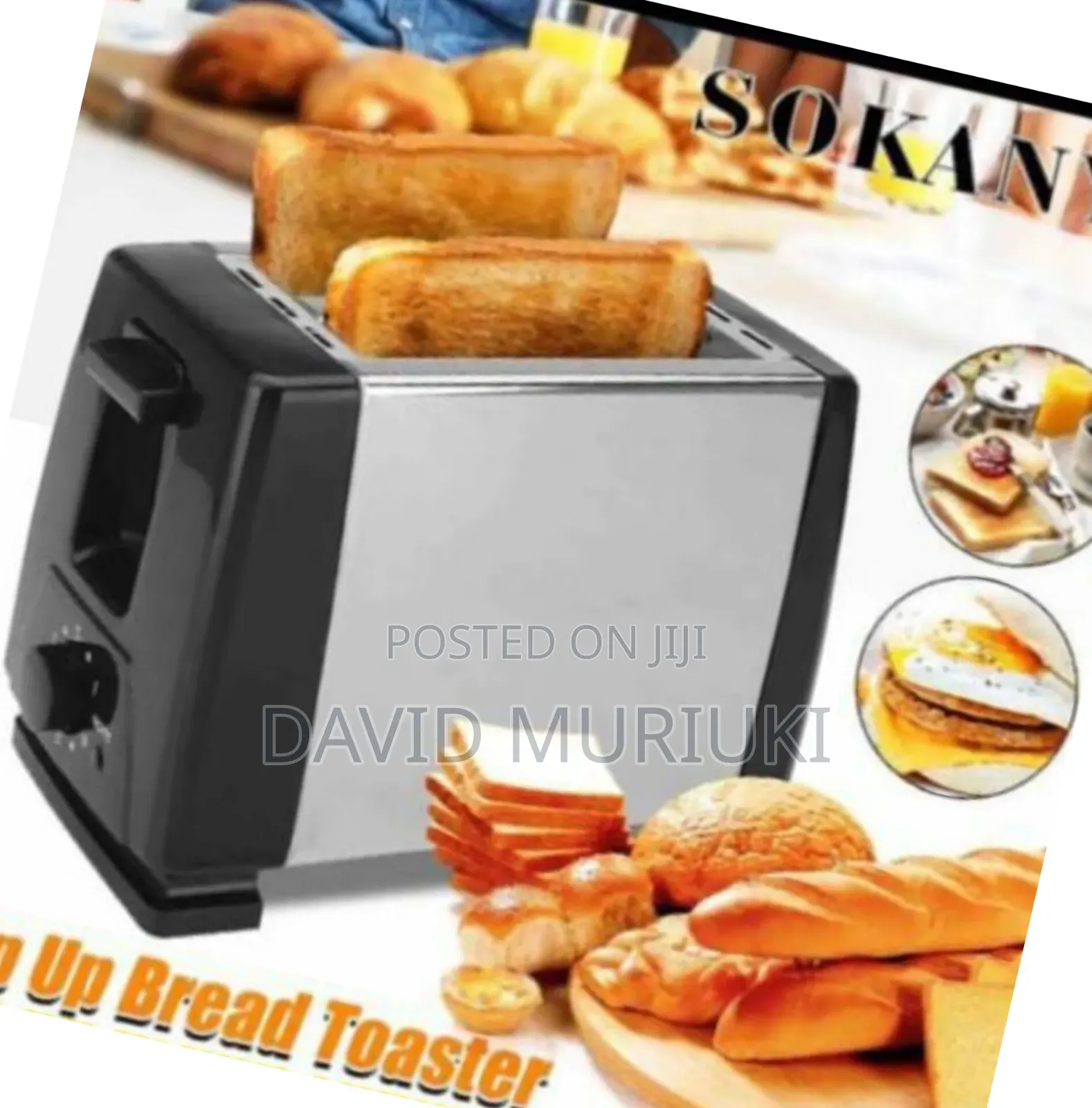 Pop Up Bread Toaster, 2 Slice