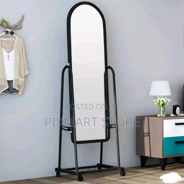 Wheeled Dressing Mirror With Shoe Organizer - 3 Colors - main view