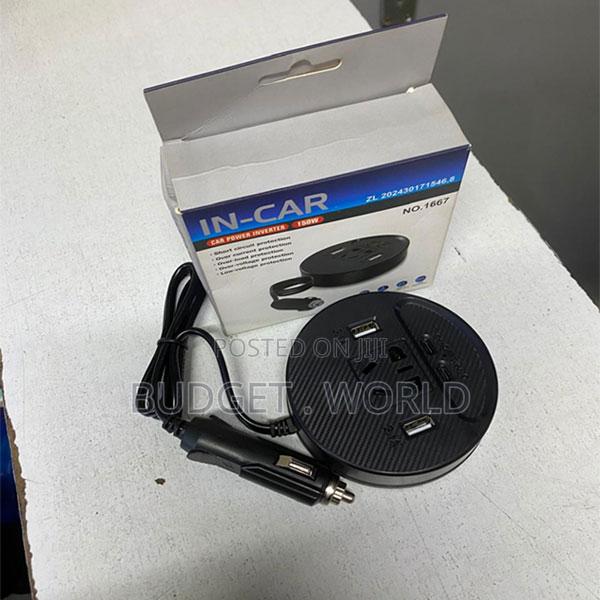 Dual Dc12v/24v to Ac 220v 150w Car Extension -2 Usb 2 Type-C 1 Sockets