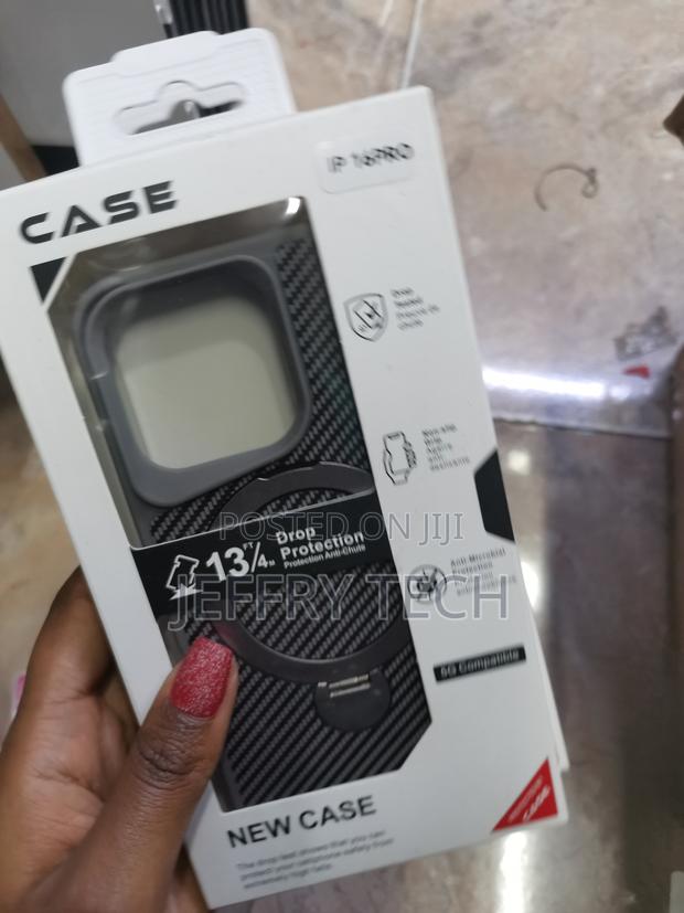 Enzo iPhone 16 Pro Max Carbon Fibre Case With Invisible Ring Stand - main view