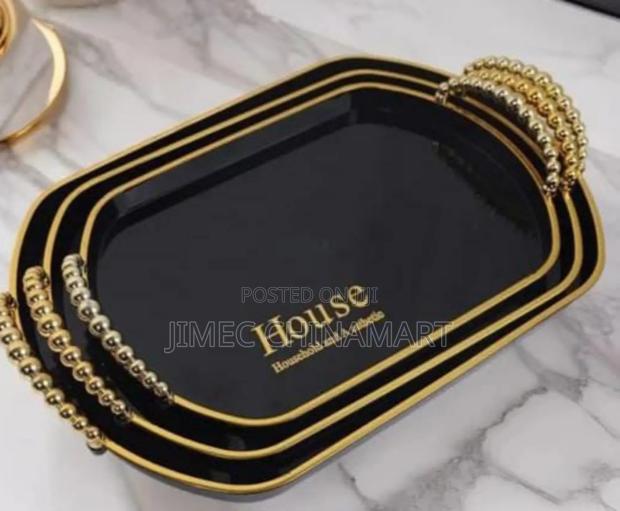 Black 3pcs House Tray Acrylic Set