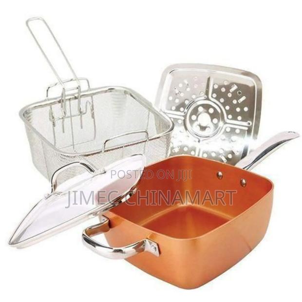 Copper Pan With Deep Frying Mesh – Non-Stick
