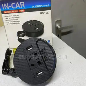 Compact Design Extension -Dual Dc12v/24vto Ac 220v2 2 Type-C 1sockets