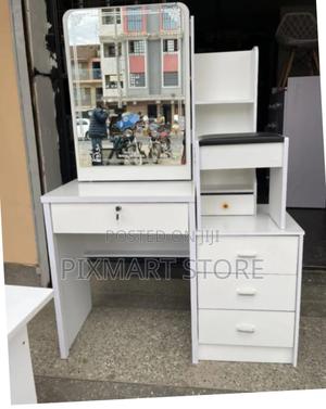 Elegant Sliding Mirror Dressing Table - Compact Vanity With Storage - thumbnail 2