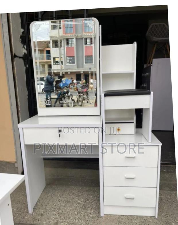 Modern Gliding Mirror Vanity Desk - Adjustable Beauty Station