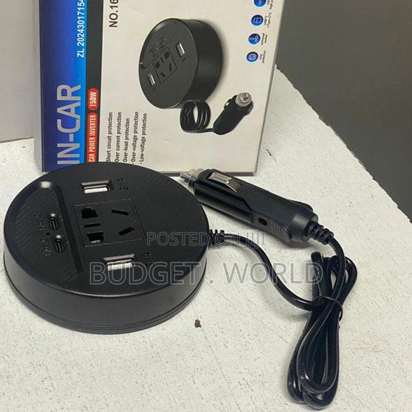 3.1 Amp Black Color>150w Power Inverter Socket Cigarette 2usb+2type-C