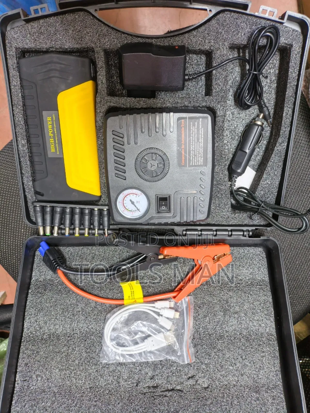 Portable Emergency Car Jump Starter Kit.
