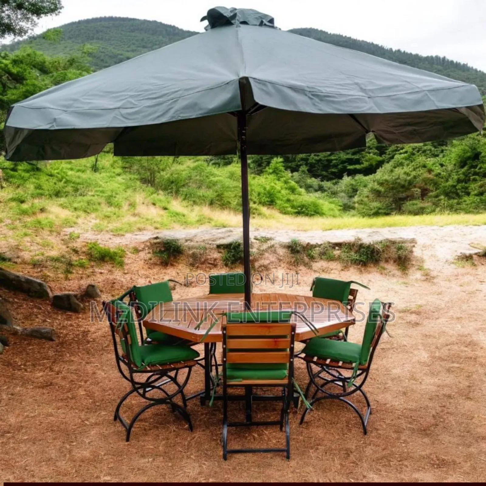 Cushioned Chairs 6-Seater Garden Outdoor Umbrella Shades