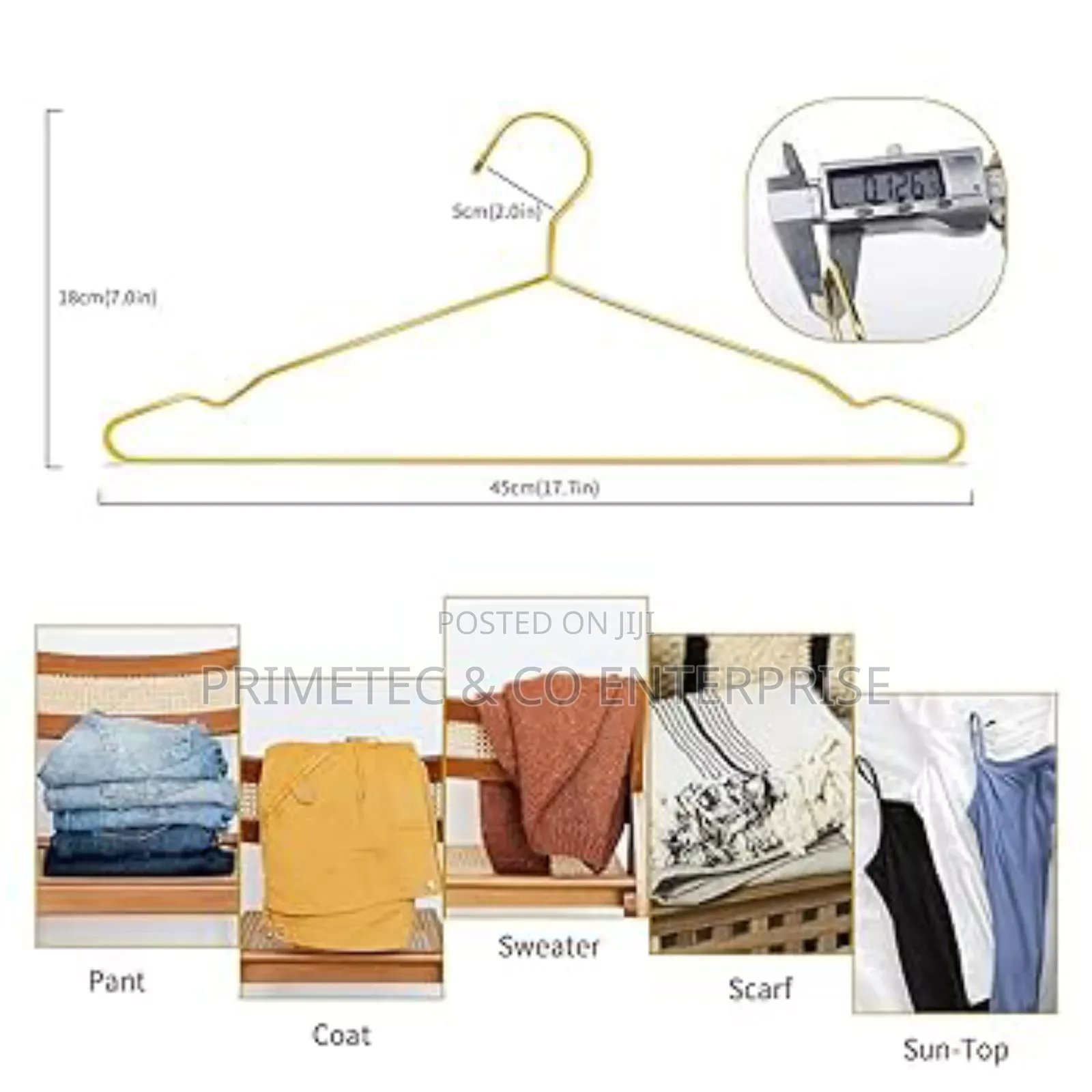 Golden Stainless Steel 10pc Pack of Hangers