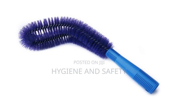 Blue Curved Pipe Brush With Plastic Handle