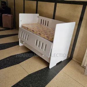 MDF Baby Cot (Bed) With Storage Drawer.