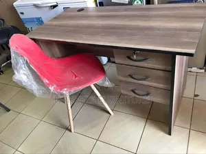 Stylish Eames Desk With Storage Drawers and Matching Chair