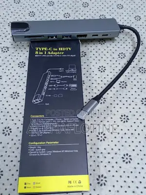 Type C Hub Multiport Adapter-8 in 1