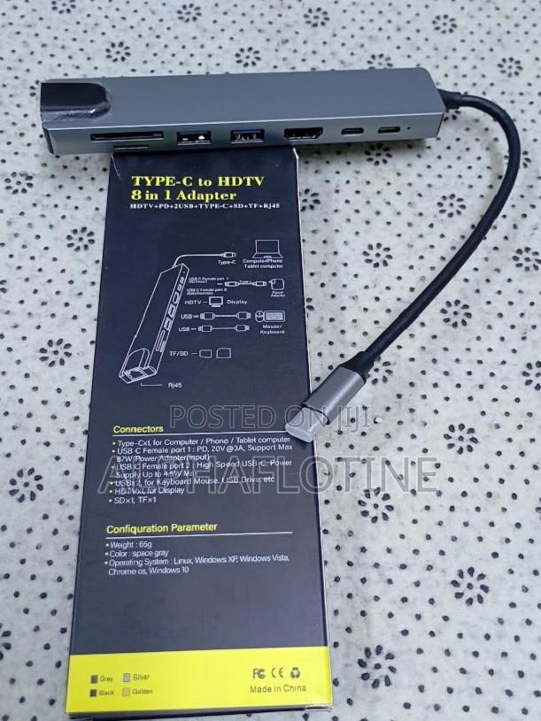Type C Hub Multiport Adapter-8 in 1