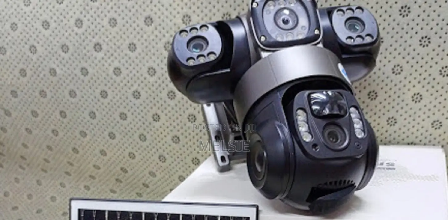 4g Triple Lens Solar CCTV Camera 360 Degrees View High Quality