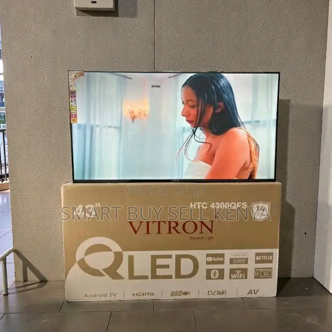 Digital Inbuilt Decoder Vitron 43 Inch Qled Smart Frameless Led Tv
