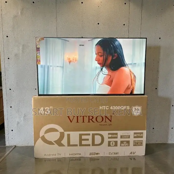 Digital Inbuilt Decoder Vitron 43 Inch Qled Smart Frameless Led Tv