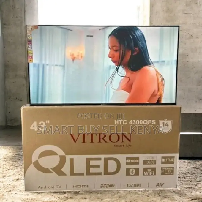 Vitron 43 Inch Qled Smart Android Frameless Led Tv Bluetooth Wifi