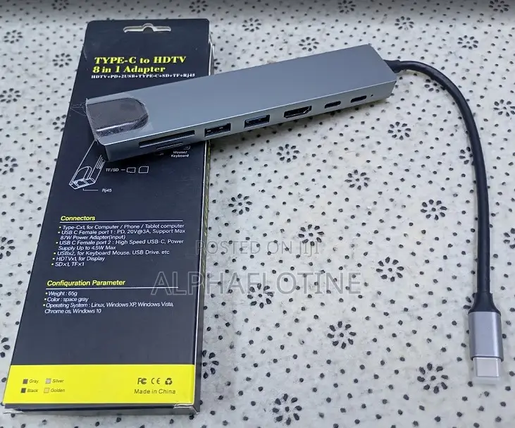 Aluminum Alloy Type C Usb Hub 8 in 1