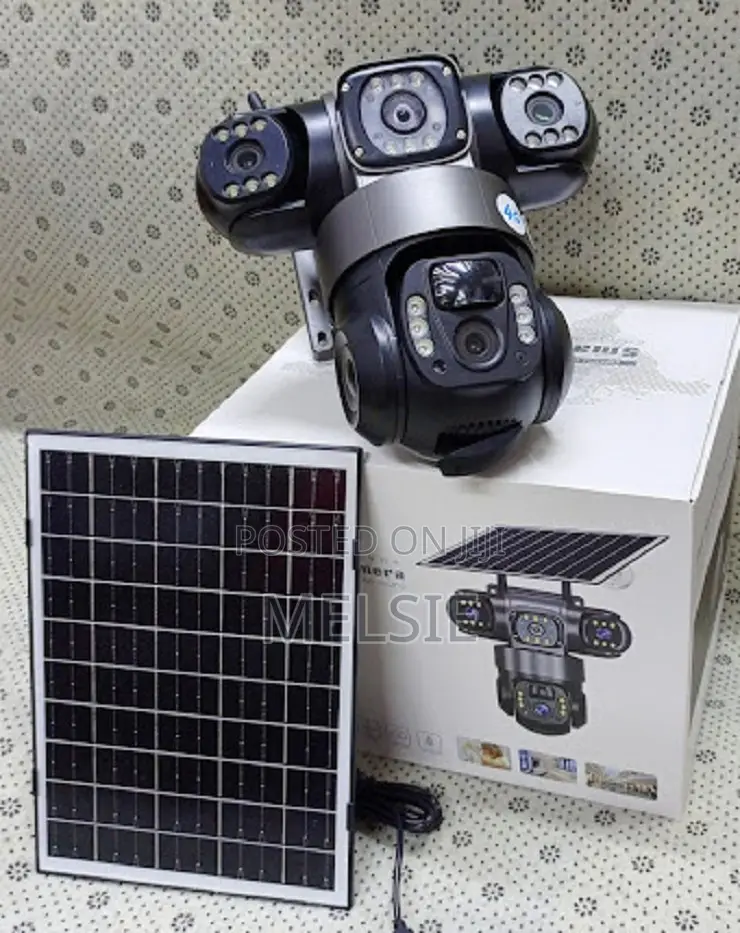 Triple Lens Solar CCTV Camera 4g With Full Hd Camera