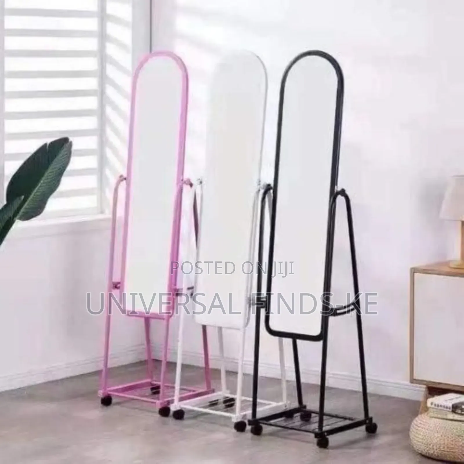 Full Length Dressing Mirror With Wheels and Shoe Rack