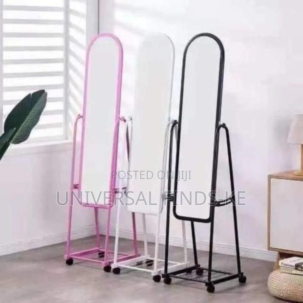 Full Length Dressing Mirror With Wheels and Shoe Rack - thumbnail 2