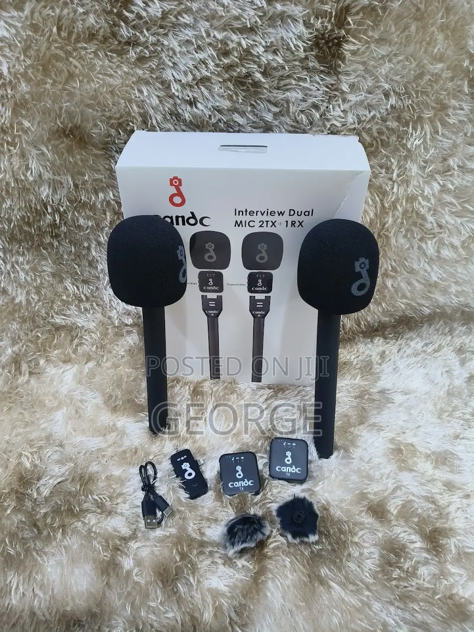 Candc Interview Dual Mic 2tx + 1rx Wireless Microphone
