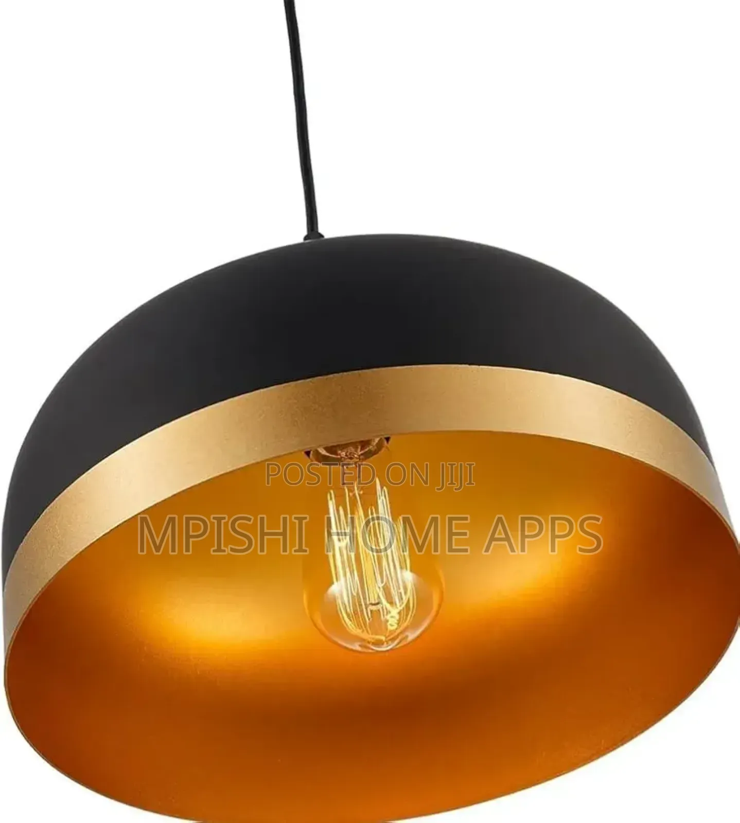 Black and Gold Aluminum Pendant Light 33cm