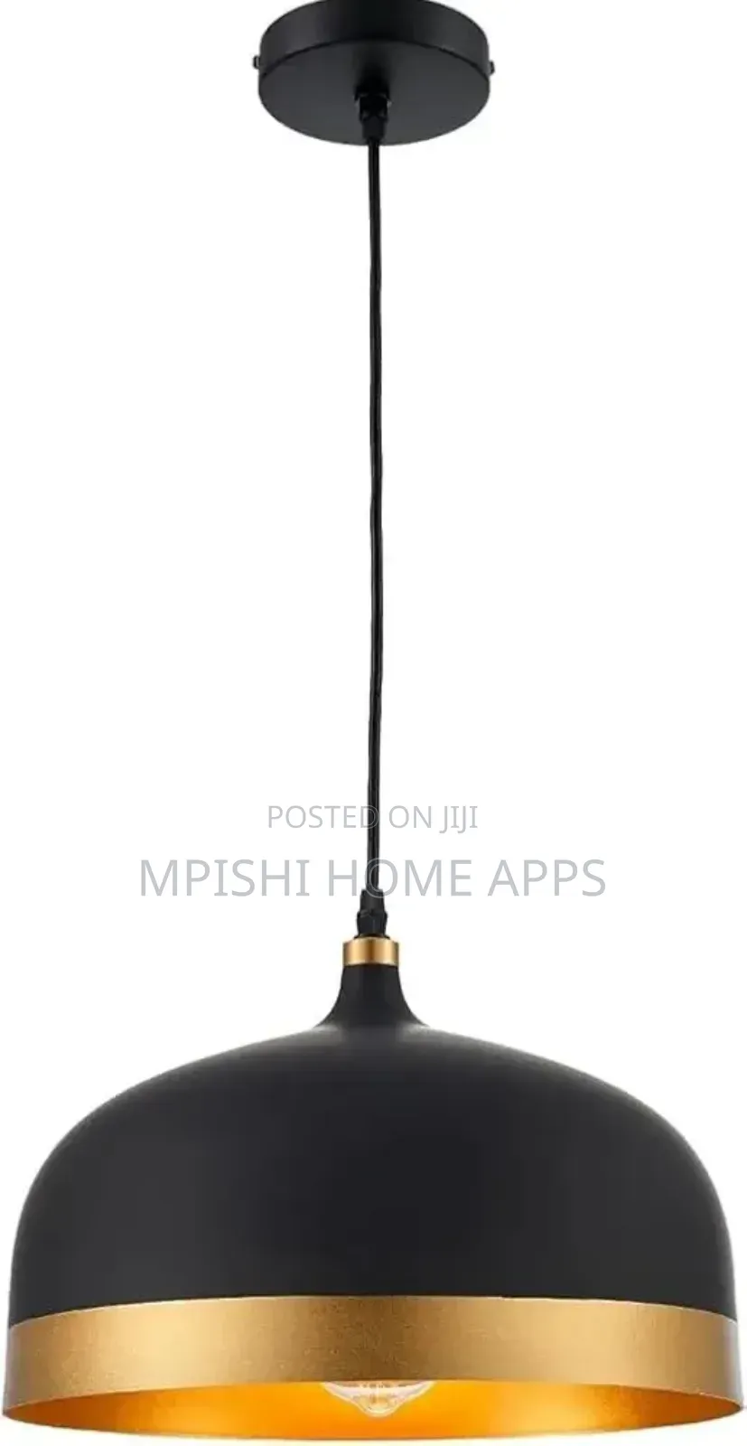 Black and Gold Aluminum Pendant Light 33cm