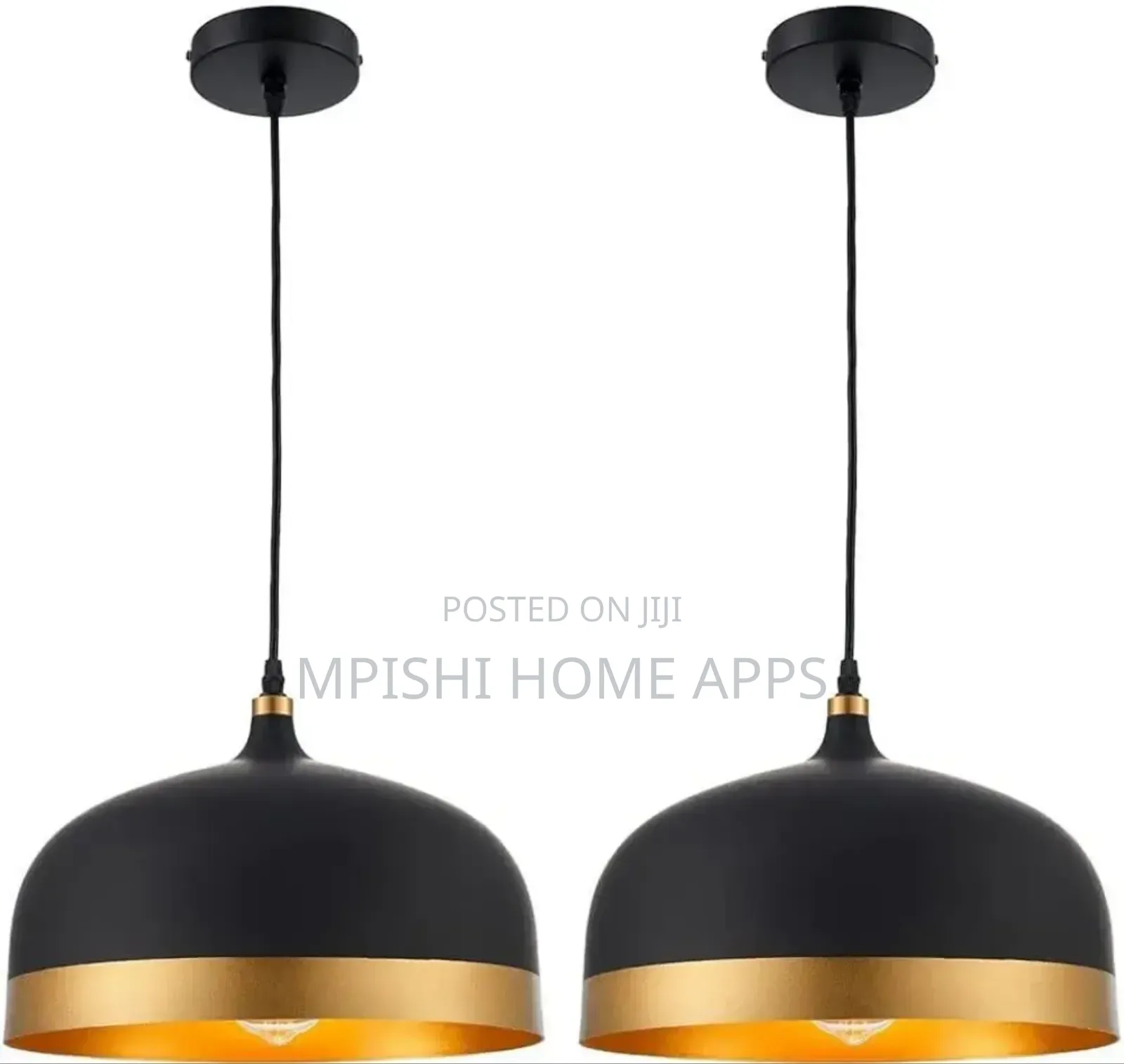 Black and Gold Aluminum Pendant Light 33cm