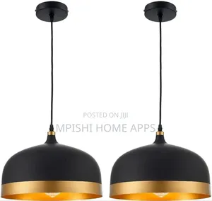 Black and Gold Aluminum Pendant Light 33cm