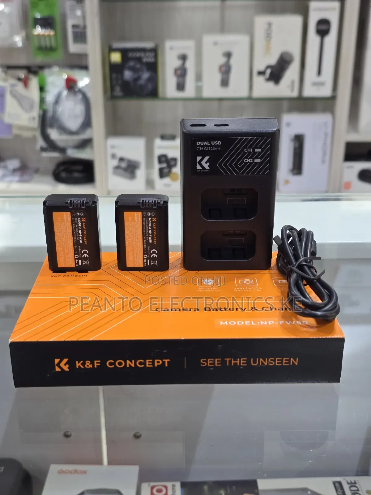 K F Concept Np-Fw50 Battery 2 Pack With Dual Slot Charger