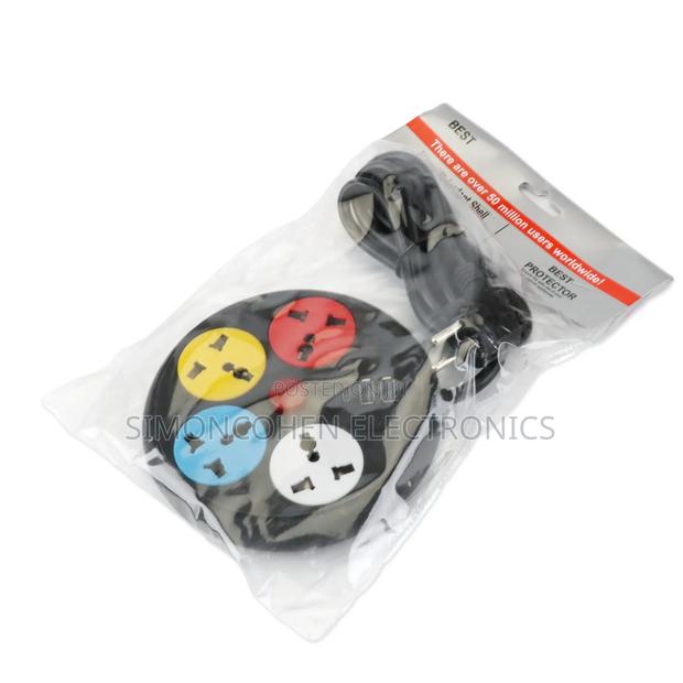 Round Extension  Cord With 4 Sockets Outlets
