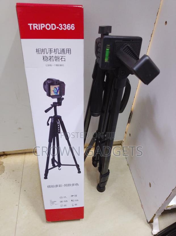 Professional Tripod 3366 Stand With 3-Way Pan Head Phone Holder - thumbnail 3