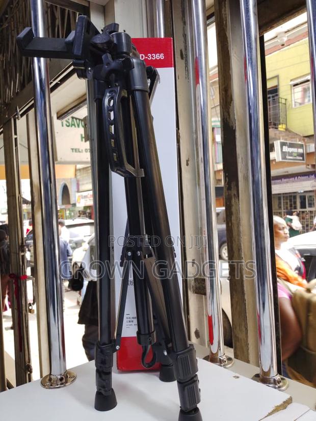 Professional Tripod 3366 Stand With 3-Way Pan Head Phone Holder - thumbnail 4