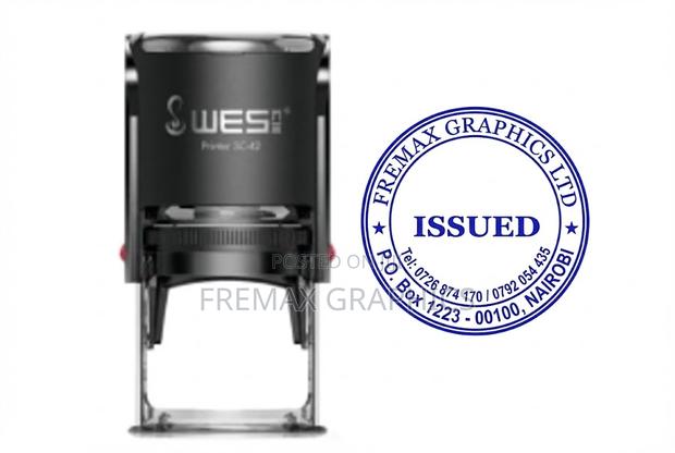 Round Self-Inking Stamp – Clear Professional