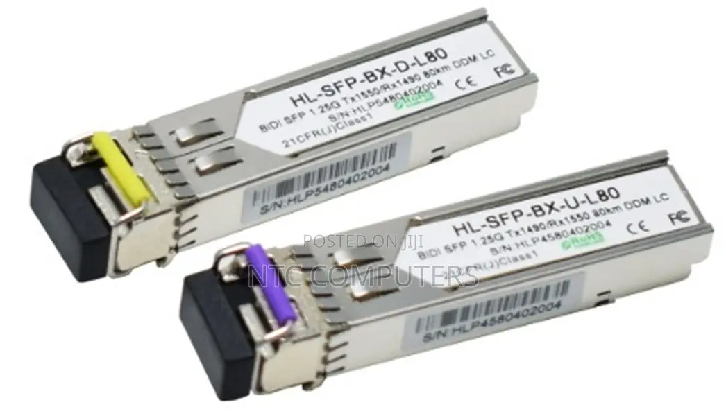 2 Pairs 80km SFP 1.25g Bidi Single Mode Fiber Module .