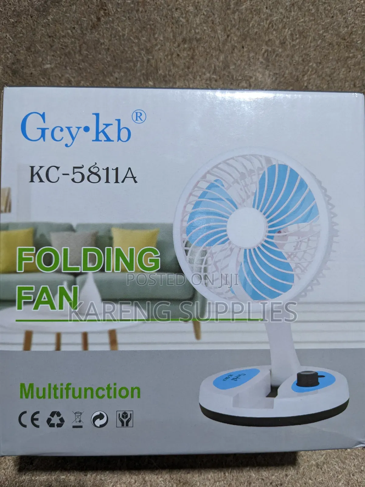 Desk Folding Fan With Dual Mode Led Light