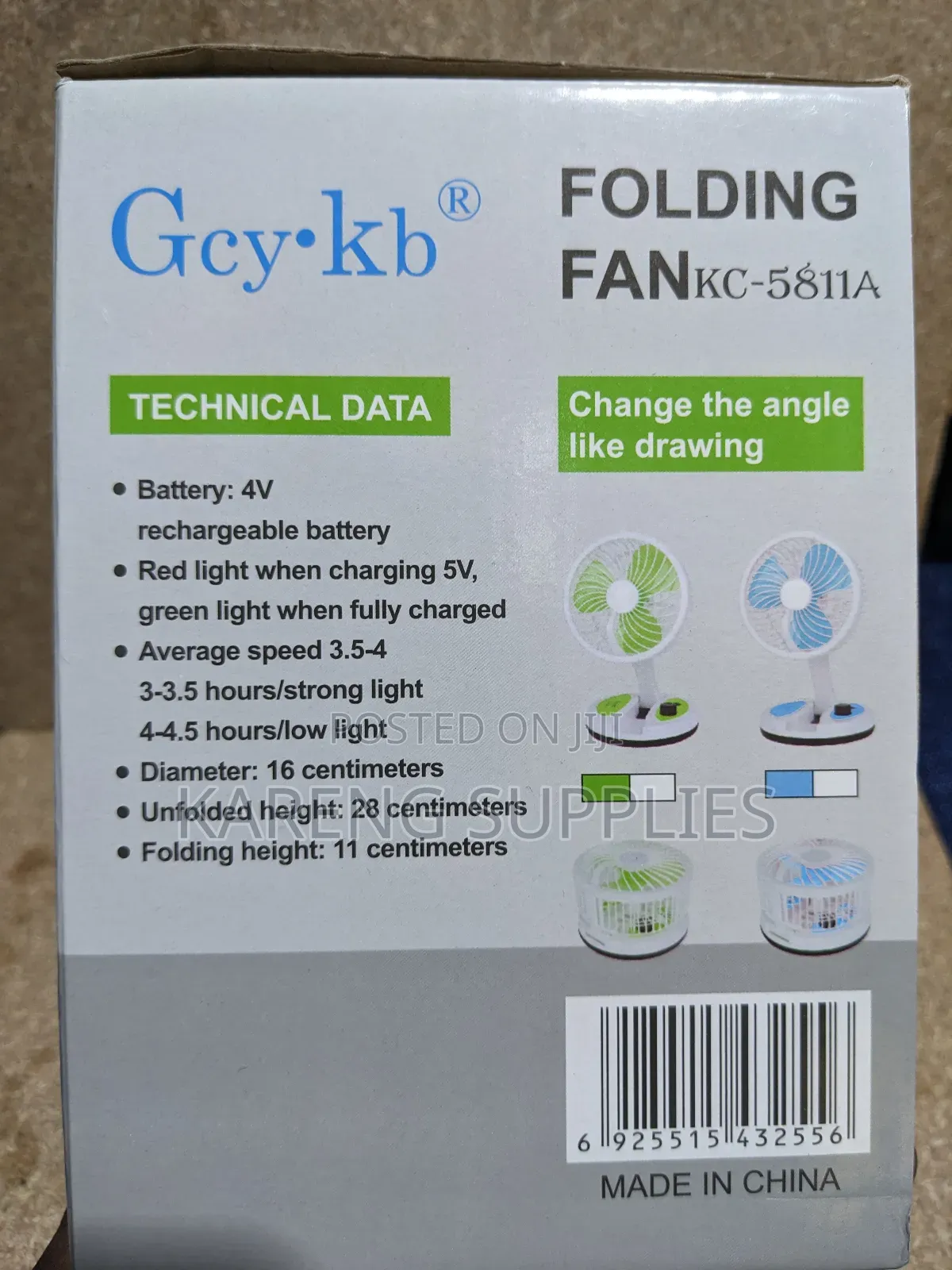 Desk Folding Fan With Dual Mode Led Light