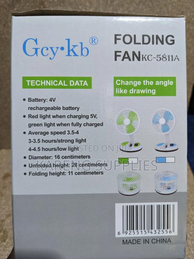 Desk Folding Fan With Dual Mode Led Light - thumbnail 5