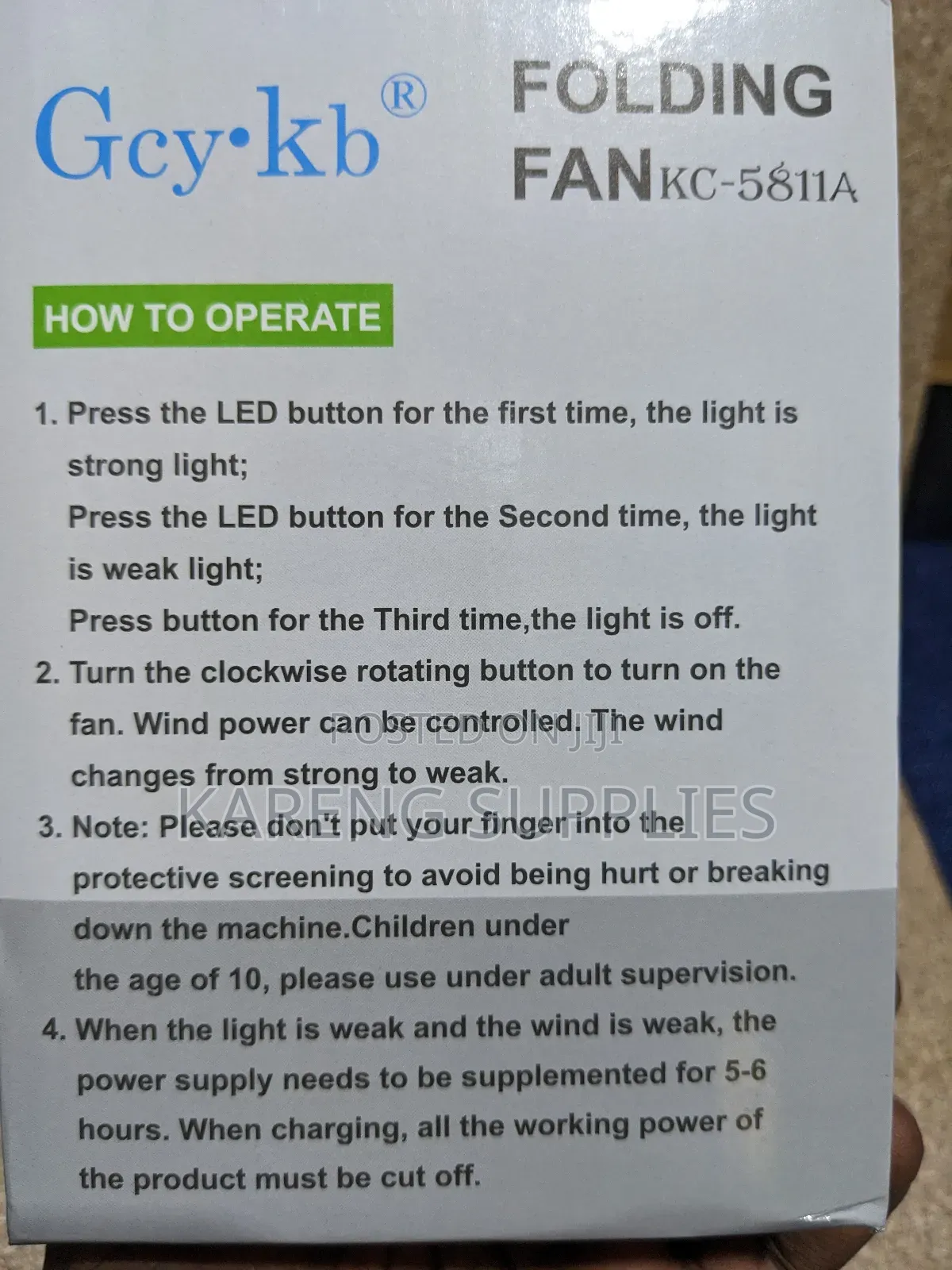 Desk Folding Fan With Dual Mode Led Light