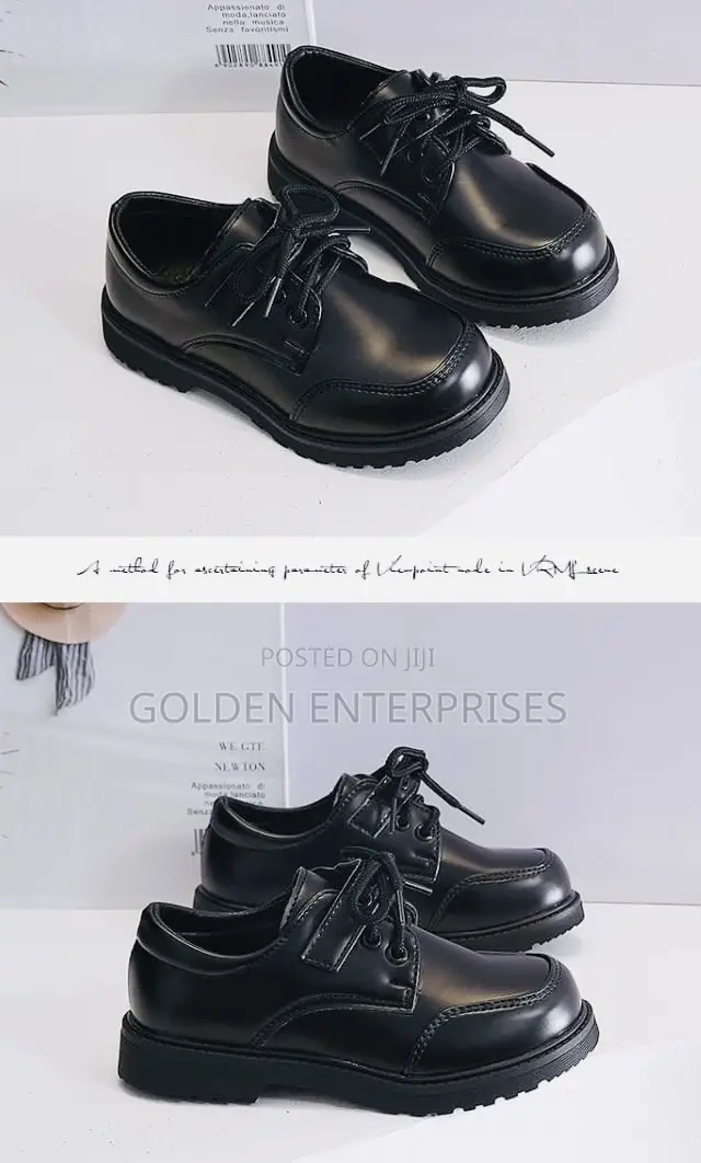 Boys Black School Shoes 26-38