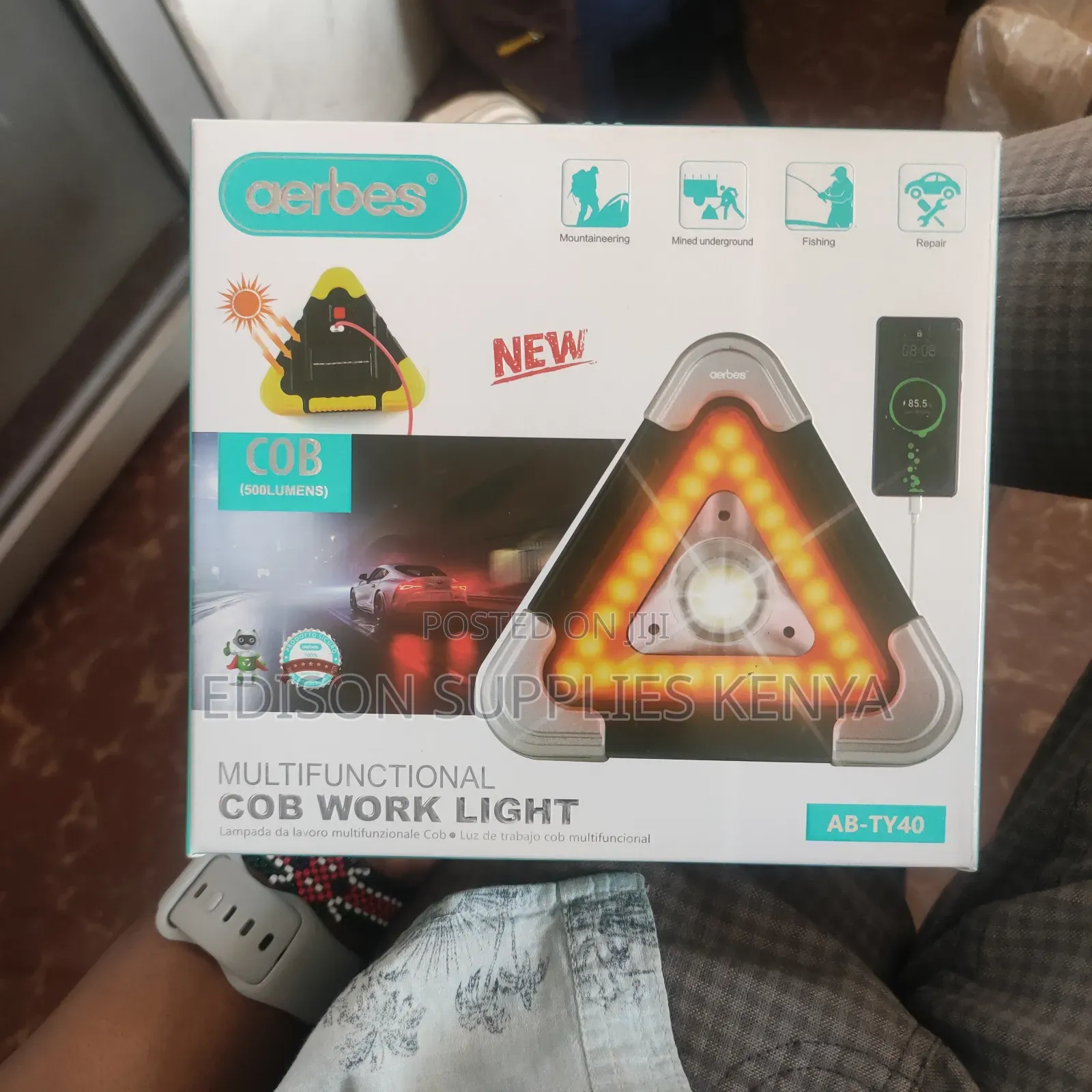Car Safety Triangle Emergency Hazard Work Lights Cob Led Warning Light