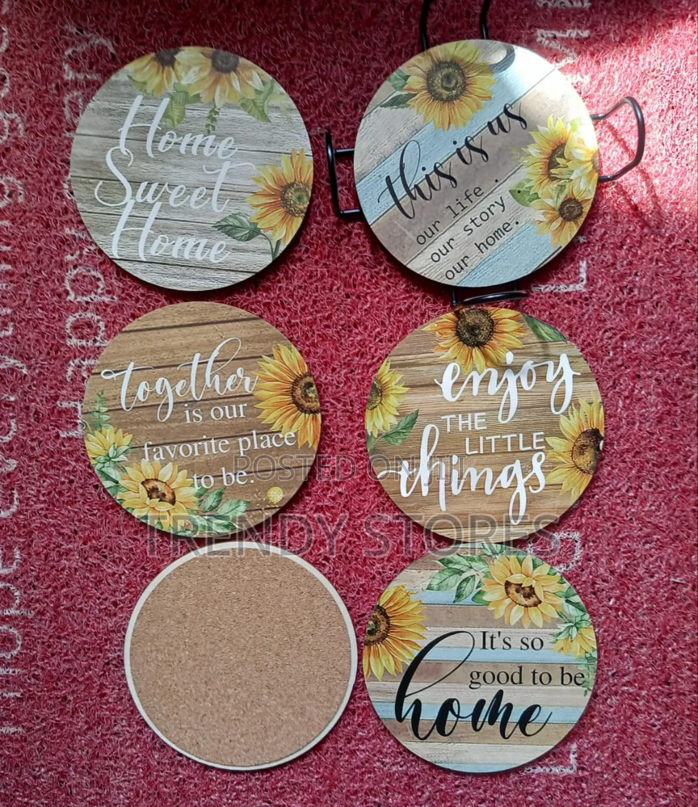 6 Pcs Sunflower Drink Coaster