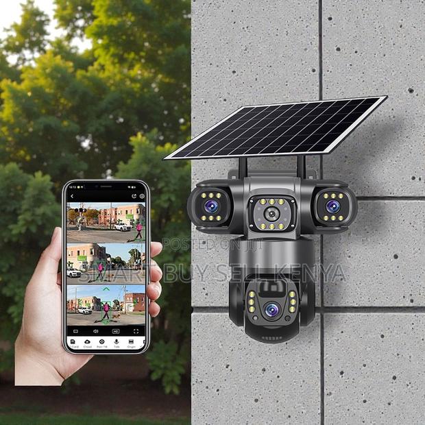 Two Way Audio V380 Pro 12mp 4g PTZ 3lens Outdoor Solar CCTV Camera
