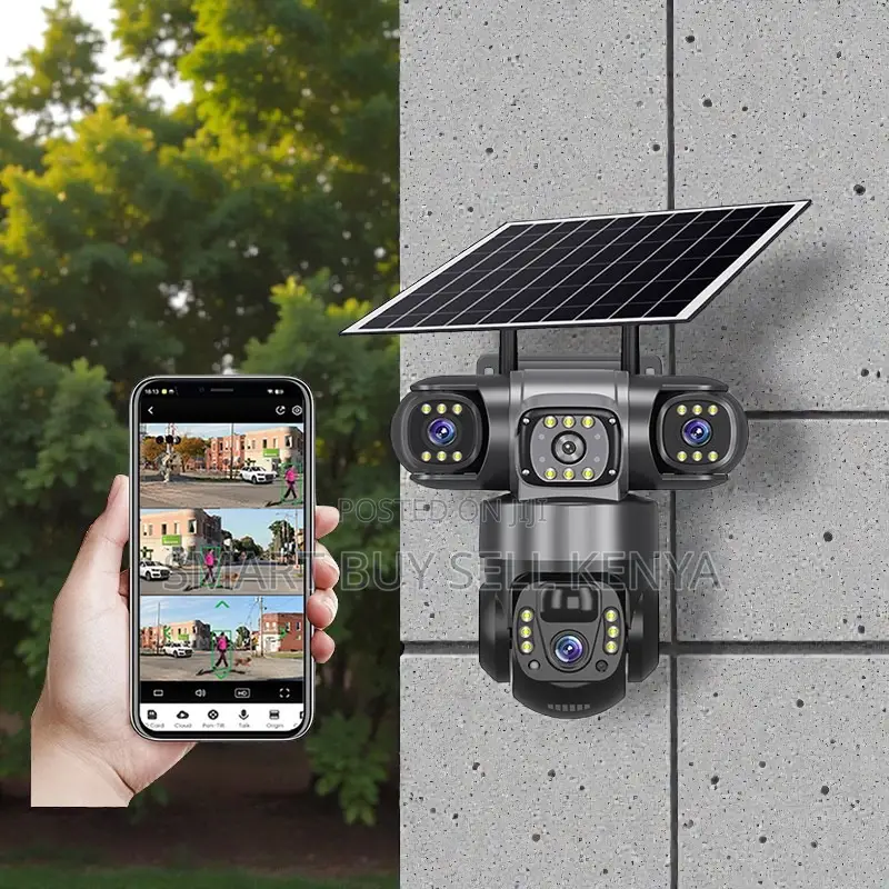 Two Way Audio V380 Pro 12mp 4g PTZ 3lens Outdoor Solar CCTV Camera