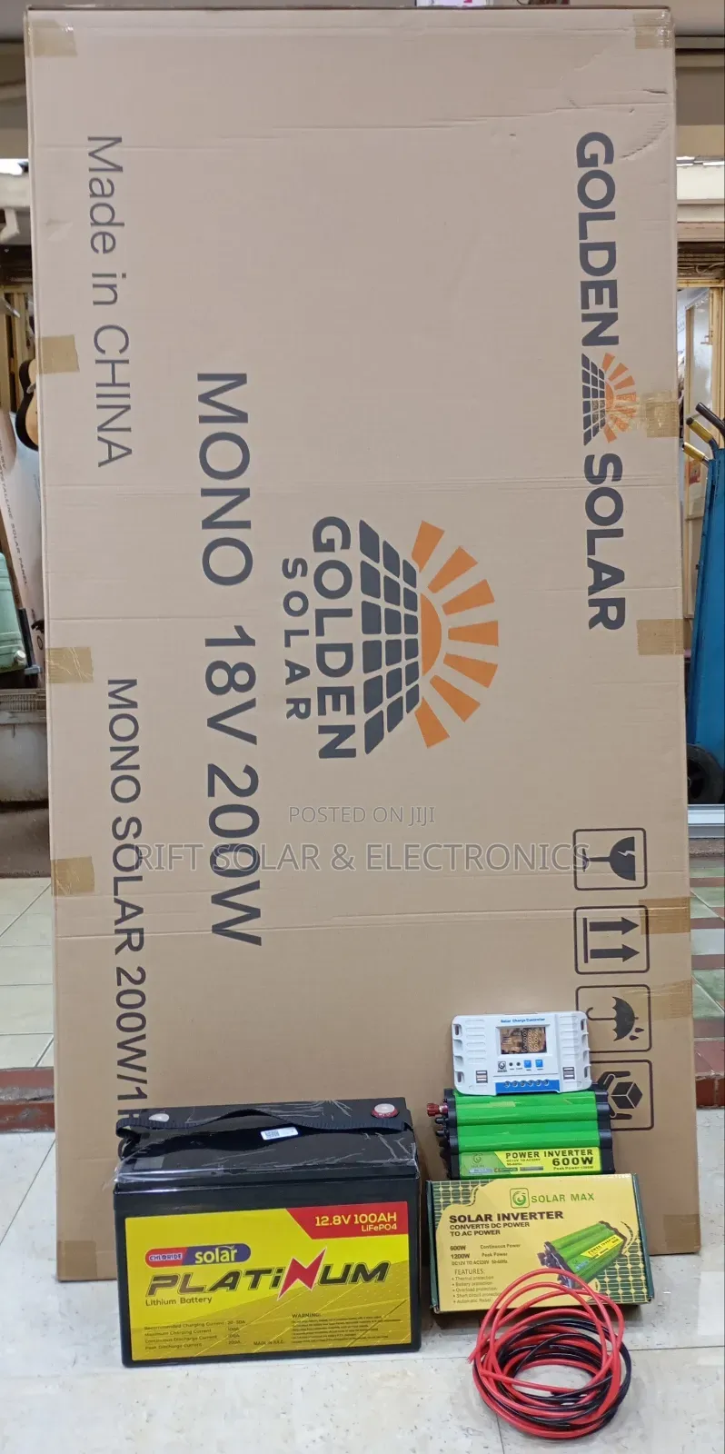 100ah Lithium Battery Home Full Kit - 200w Inverter - 600w Inverter