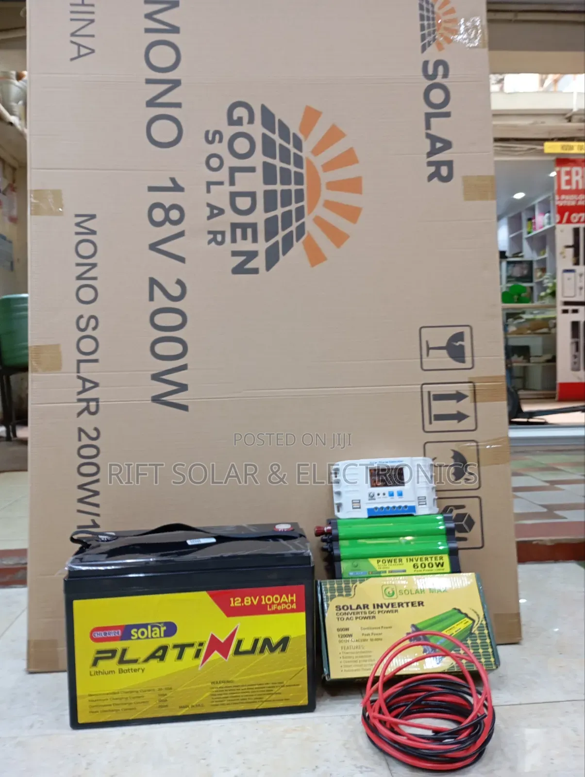 100ah Lithium Battery Home Full Kit - 200w Inverter - 600w Inverter