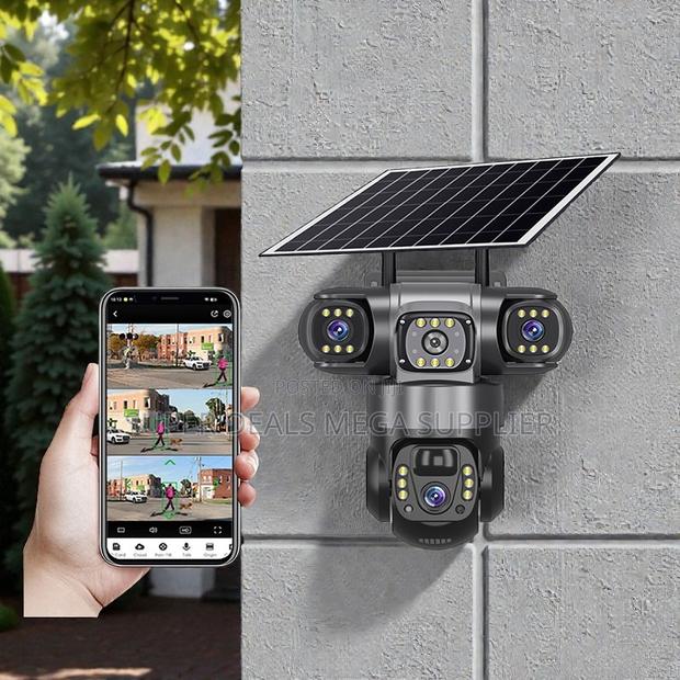 Easy Installation V380 Pro 12mp 4g PTZ Triple Lens Solar CCTV Camera